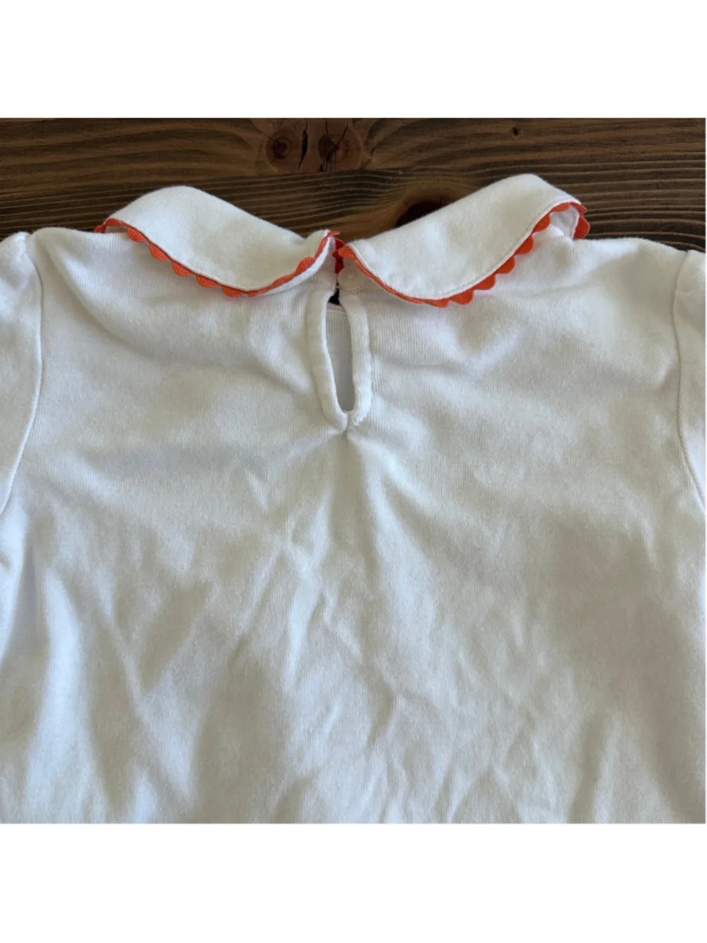 Gymboree Girls Pumpkin Shirt 6 White Orange Fall Top